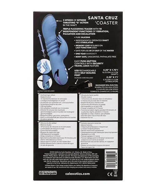 Vibrators California Exotic Novelties California Dreaming Santa Cruz Coaster Blue Vibrators California Exotic Novelties California Dreaming Santa Cruz Coaster Blue