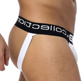 Vibrators ClubJox Club Jox 85 Collection Perforated Pouch White L Jockstrap