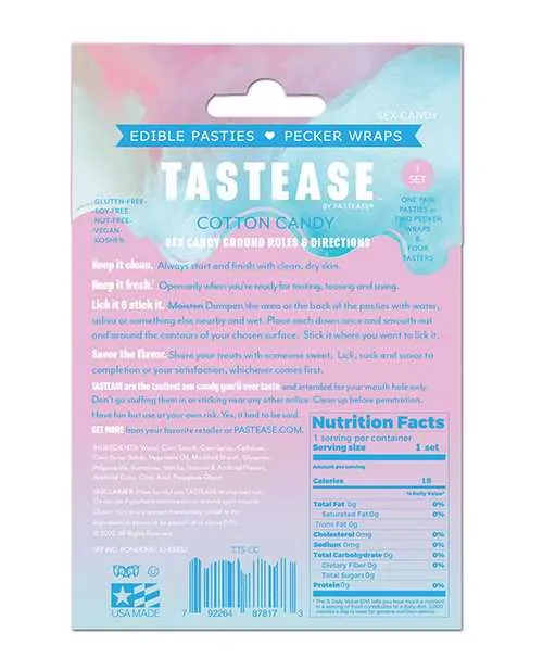 Pastease Dildos Pastease Tastease Edible Pasties Pecker Wraps Cotton Candy OS