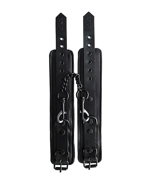 Rouge Leather Wrist Cuffs Black Rouge Restraints Rouge Leather Wrist Cuffs Black Rouge Restraints