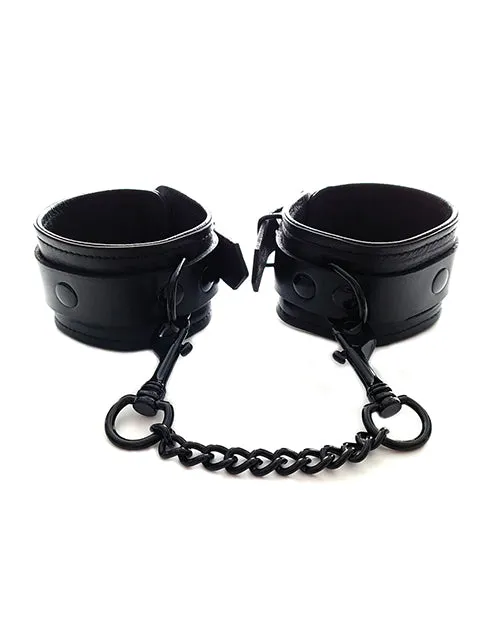 Rouge Leather Wrist Cuffs Black Rouge Restraints Rouge Leather Wrist Cuffs Black Rouge Restraints