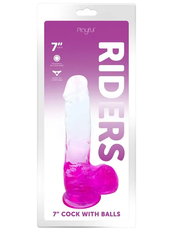 Playful Female Sex Toys Playful Riders 7 in Cock with Balls Pink Playful Female Sex Toys Playful Riders 7 in Cock with Balls Pink