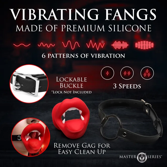 Vampire Vibrating Mouth Gag XR Brands Female Sex Toys