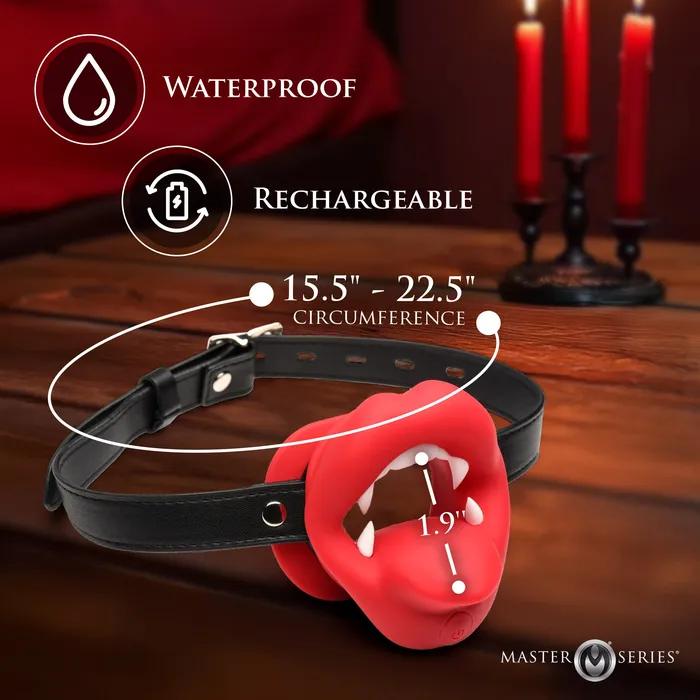 Vampire Vibrating Mouth Gag XR Brands Female Sex Toys