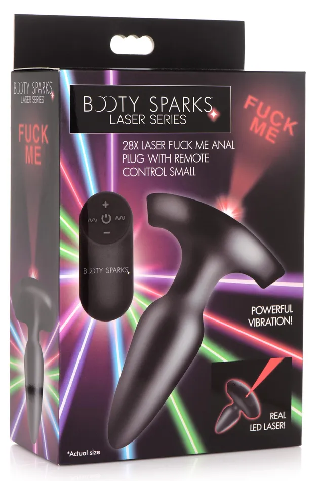 XR Brands 28X Laser Fuck Me Silicone Anal Plug with Remote Control Small Male Sex Toys